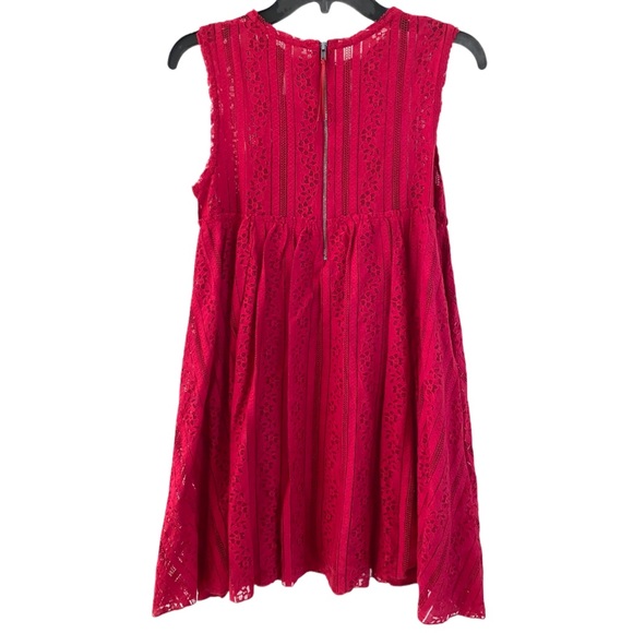 FREE PEOPLE Ruby Red Tu-Es-La Lace Mini Dress Size Extra Small - Picture 12 of 14